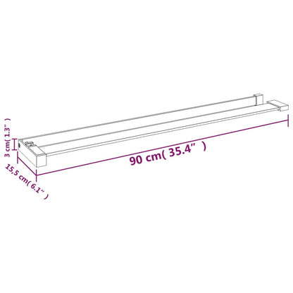 vidaXL Shower Shelf for Walk-in Shower Wall Black 90 cm Aluminium