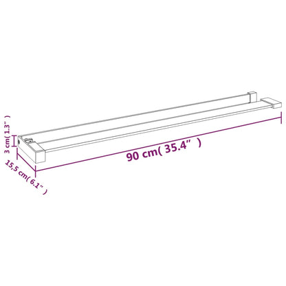 vidaXL Shower Shelf for Walk-in Shower Wall Chrome 90 cm Aluminium