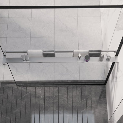 vidaXL Shower Shelf for Walk-in Shower Wall Chrome 115 cm Aluminium