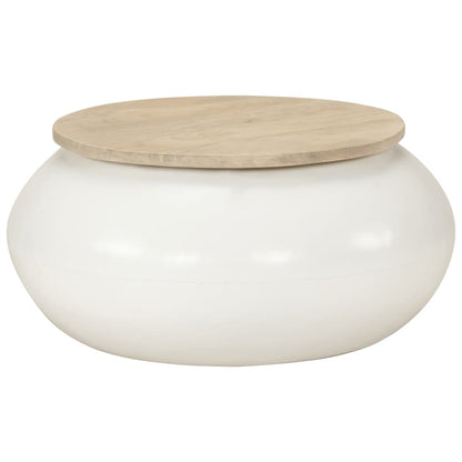 vidaXL Coffee Table White 51x51x27 cm Solid Wood Mango