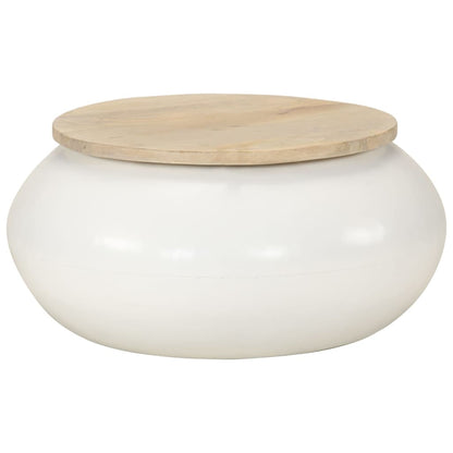 vidaXL Coffee Table White 51x51x27 cm Solid Wood Mango