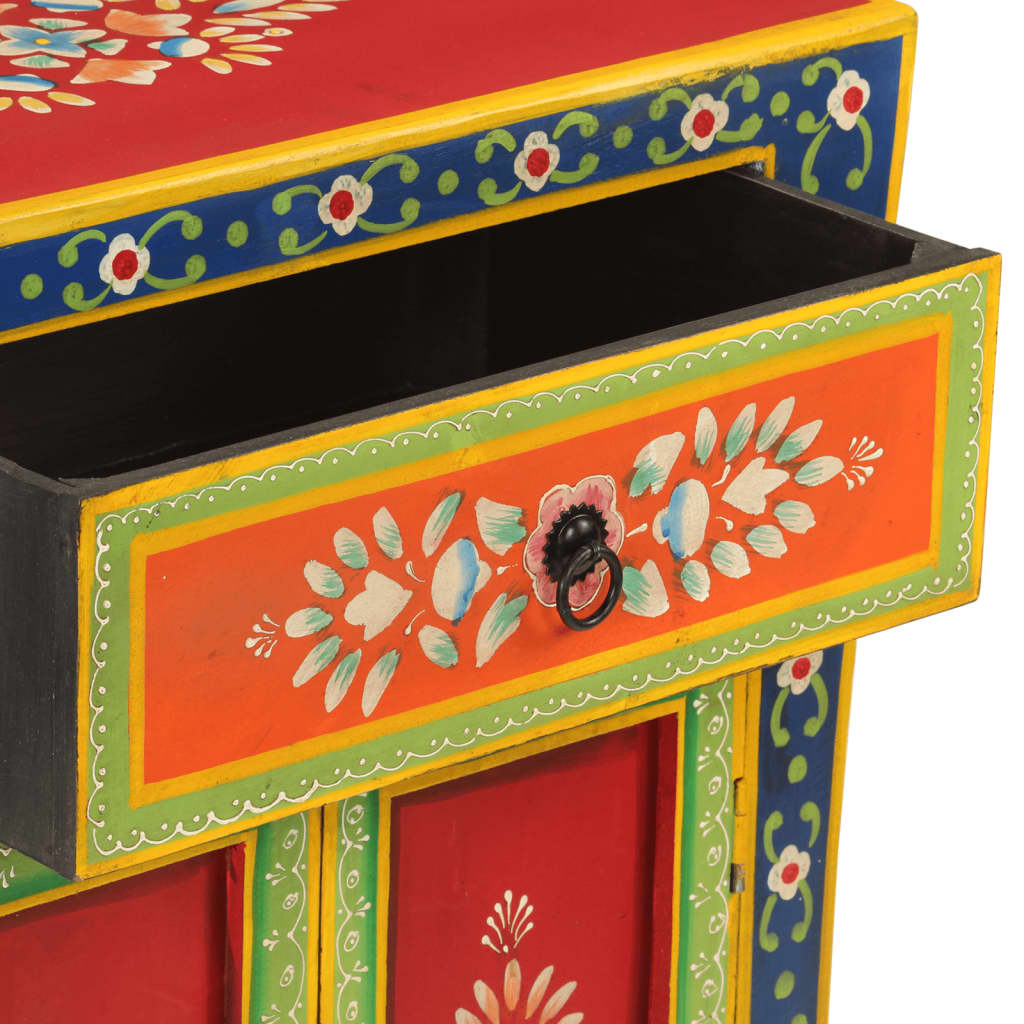 vidaXL Hand Painted Sideboard 54x30x74 cm Solid Wood Mango