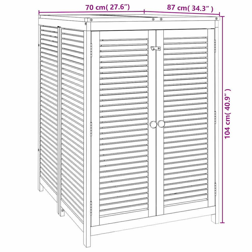 vidaXL Garden Storage Box 70x87x104 cm Solid Wood Acacia
