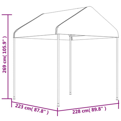 vidaXL Gazebo with Roof White 2.28x2.23x2.69 m Polyethylene