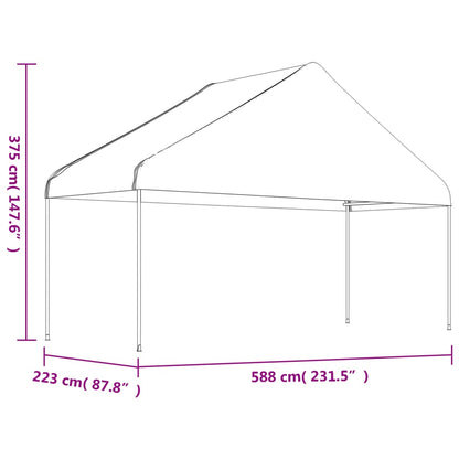 vidaXL Gazebo with Roof White 5.88x2.23x3.75 m Polyethylene