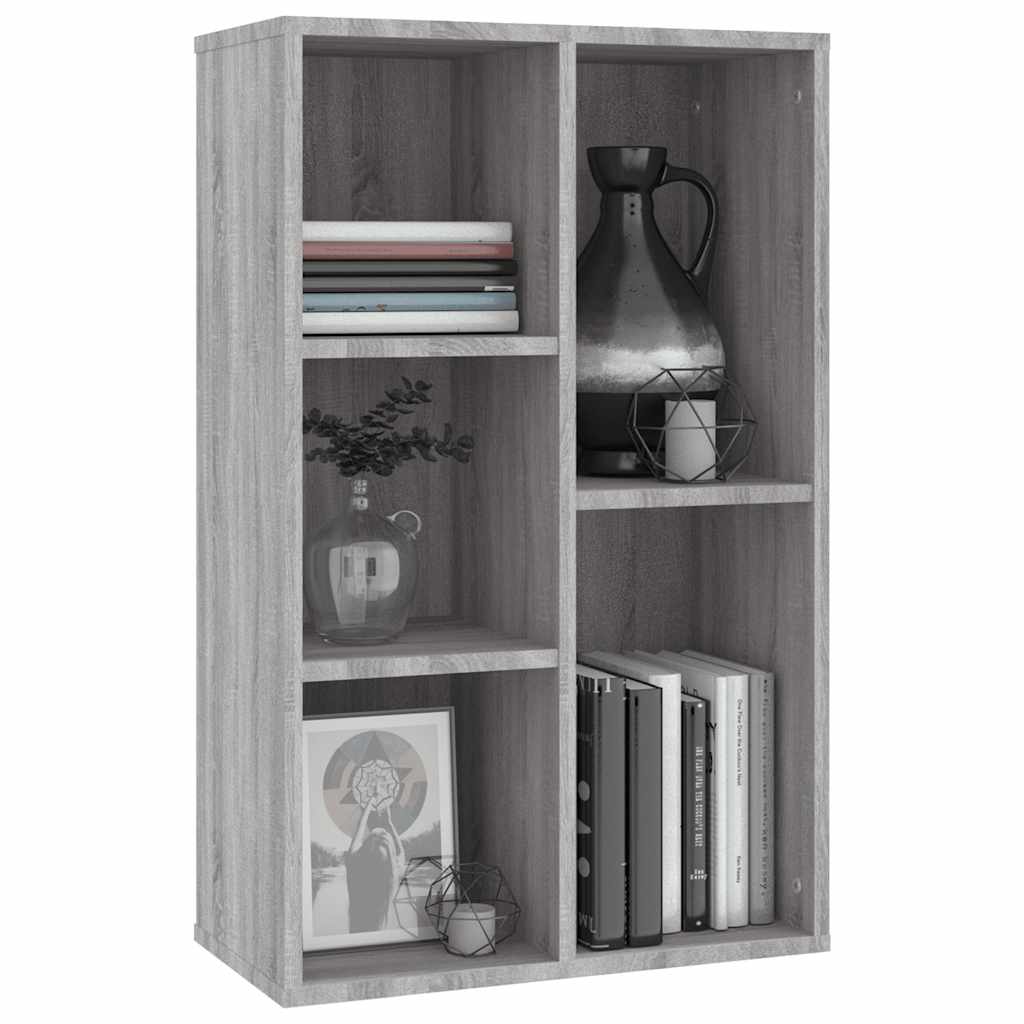 vidaXL Book Cabinet/Sideboard Grey Sonoma 50x25x80 cm Engineered Wood