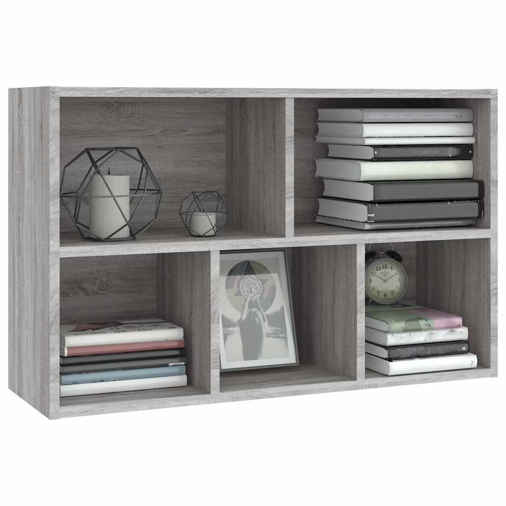 vidaXL Book Cabinet/Sideboard Grey Sonoma 50x25x80 cm Engineered Wood