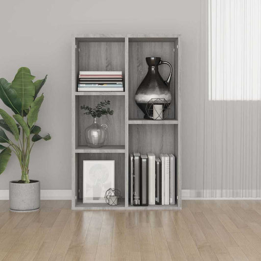 vidaXL Book Cabinet/Sideboard Grey Sonoma 50x25x80 cm Engineered Wood