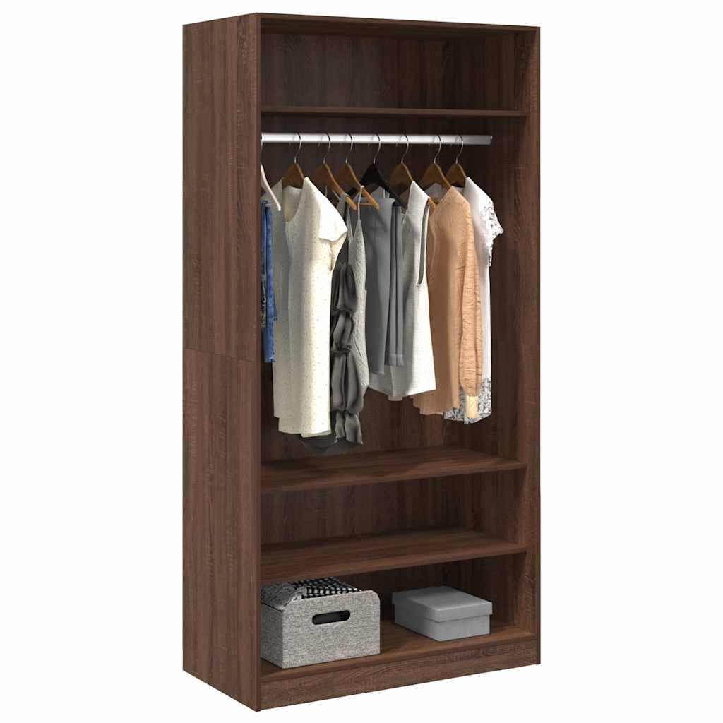 vidaXL Wardrobe Brown Oak 100x50x200 cm Engineered Wood
