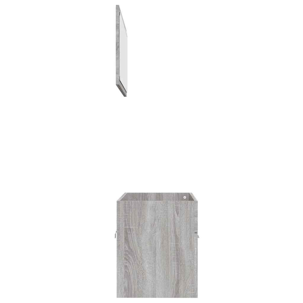 vidaXL 2 Piece Bathroom Furniture Set Grey Sonoma Engineered Wood