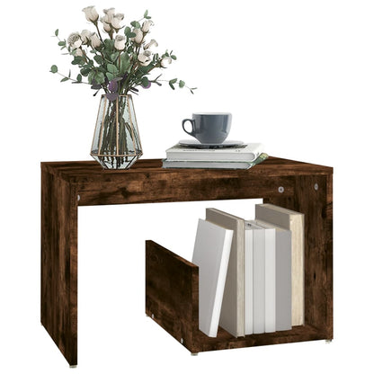 vidaXL Side Table Smoked Oak 59x36x38 cm Engineered Wood