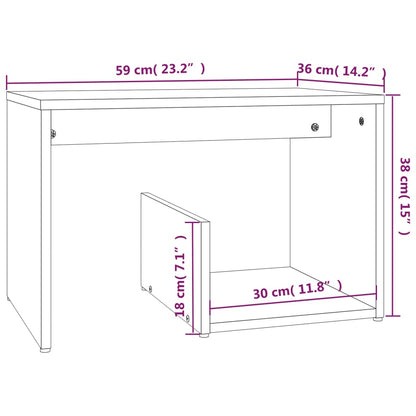 vidaXL Side Table Smoked Oak 59x36x38 cm Engineered Wood