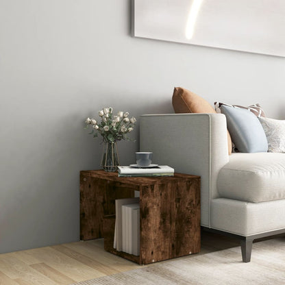 vidaXL Side Table Smoked Oak 59x36x38 cm Engineered Wood