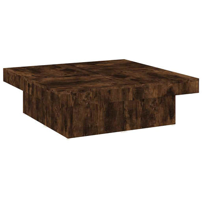 vidaXL Coffee Table Smoked Oak 90x90x28 cm Engineered Wood