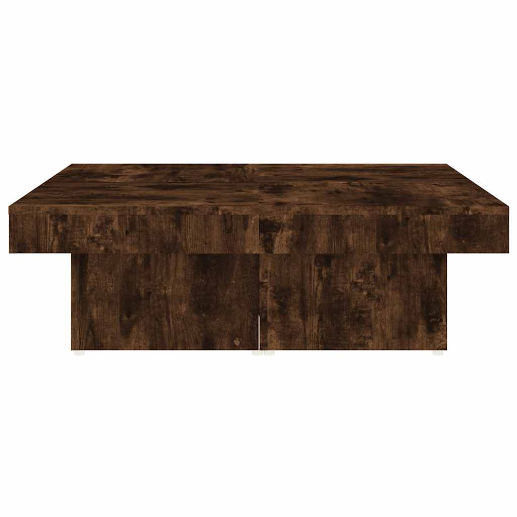 vidaXL Coffee Table Smoked Oak 90x90x28 cm Engineered Wood