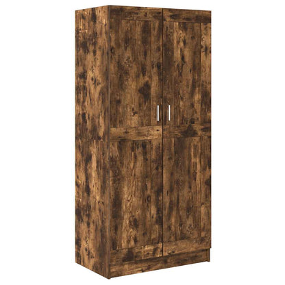vidaXL Wardrobe Smoked Oak 82,5x51,5x180 cm Engineered Wood