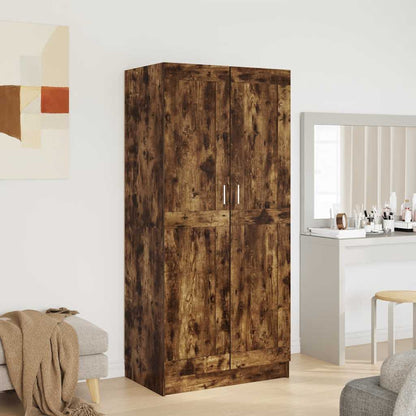vidaXL Wardrobe Smoked Oak 82,5x51,5x180 cm Engineered Wood