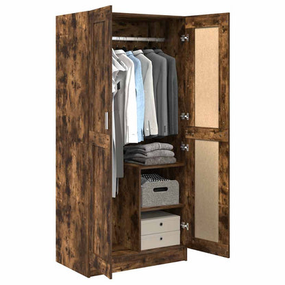 vidaXL Wardrobe Smoked Oak 82,5x51,5x180 cm Engineered Wood