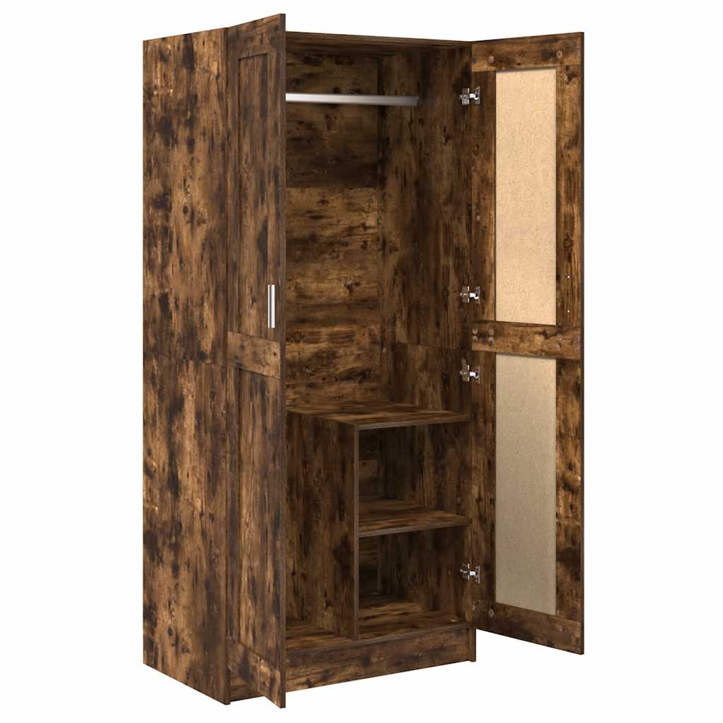 vidaXL Wardrobe Smoked Oak 82,5x51,5x180 cm Engineered Wood