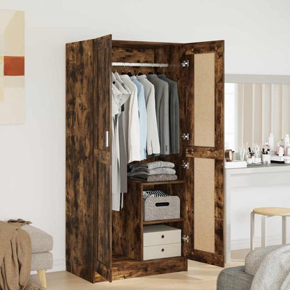 vidaXL Wardrobe Smoked Oak 82,5x51,5x180 cm Engineered Wood