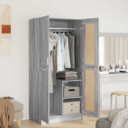 vidaXL Wardrobe Grey Sonoma 82,5x51,5x180 cm Engineered Wood