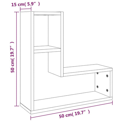vidaXL Wall Shelves 2 pcs Brown Oak 50x15x50 cm Engineered Wood