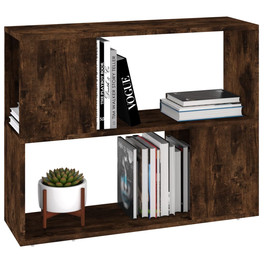 vidaXL Book Cabinet/Room Divider Smoked Oak 80x24x63 cm