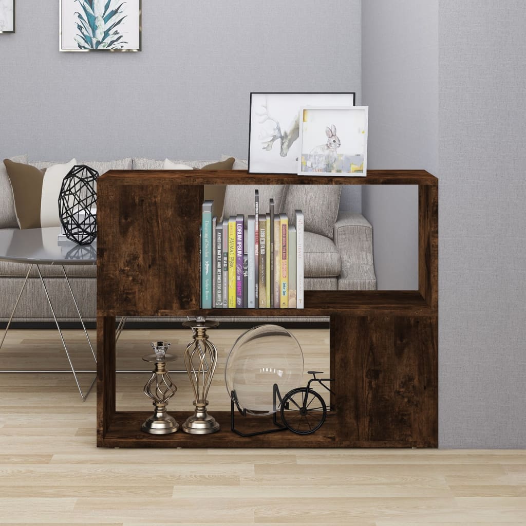 vidaXL Book Cabinet/Room Divider Smoked Oak 80x24x63 cm