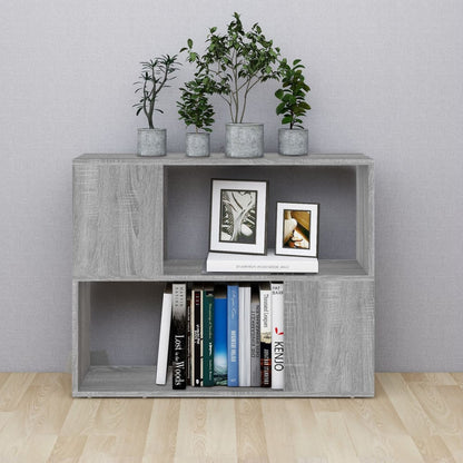 vidaXL Book Cabinet/Room Divider Grey Sonoma 80x24x63 cm