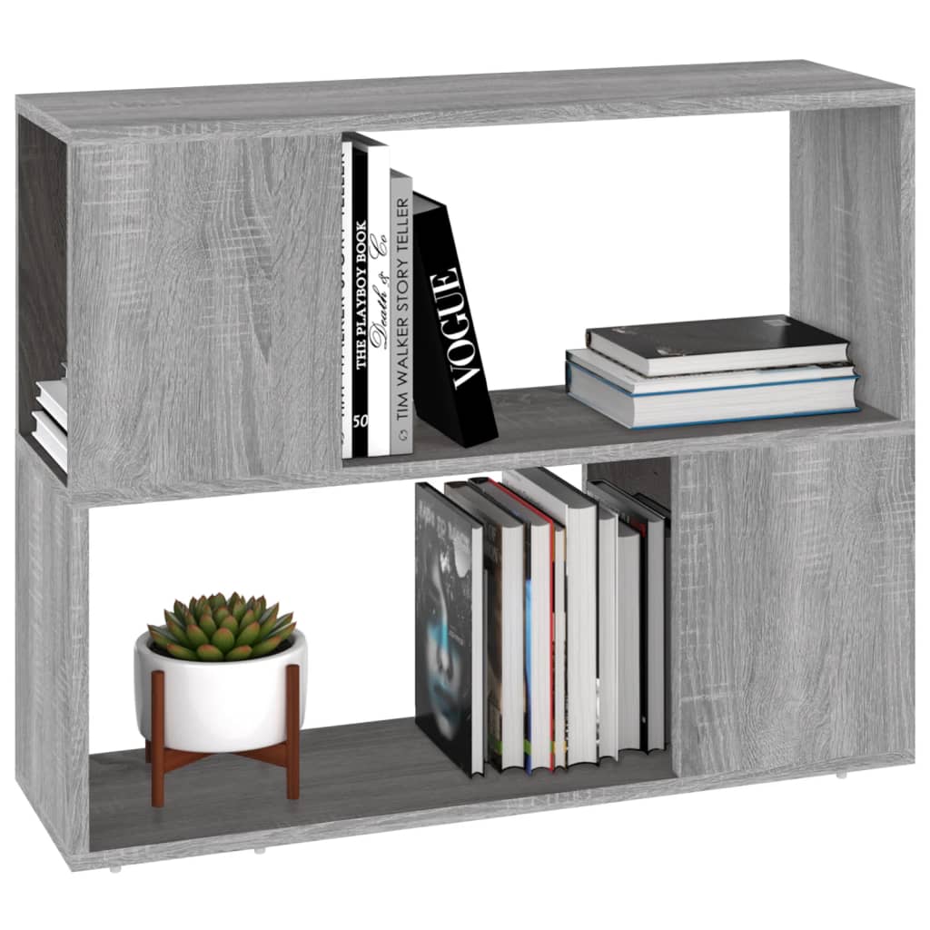 vidaXL Book Cabinet/Room Divider Grey Sonoma 80x24x63 cm