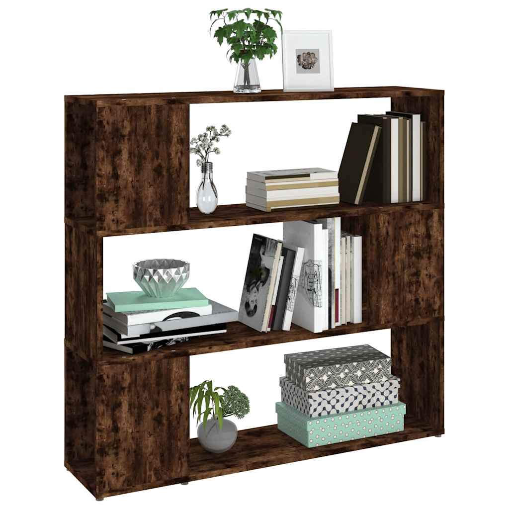 vidaXL Book Cabinet/Room Divider Smoked Oak 100x24x94 cm
