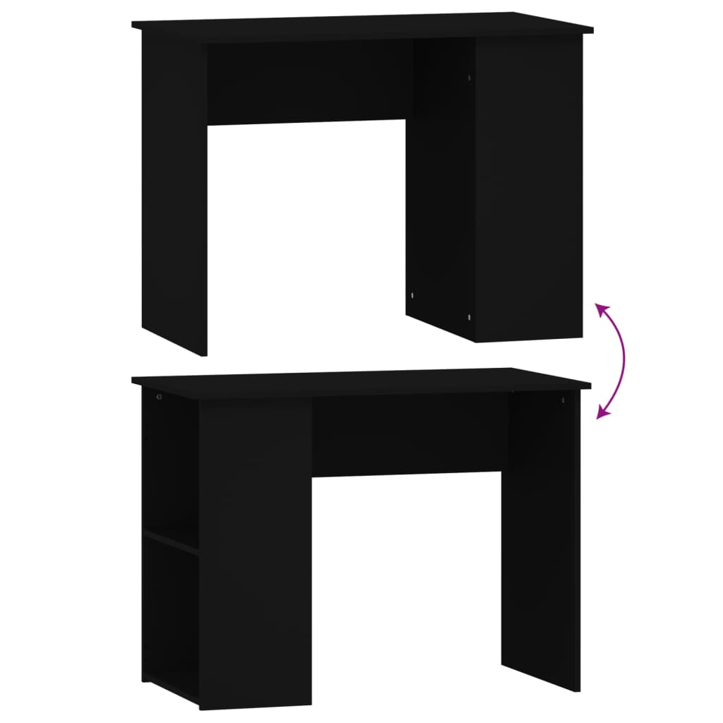 vidaXL Desk Black 100x55x75 Engineered Wood