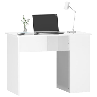 vidaXL Desk High Gloss White 100x55x75 Engineered Wood