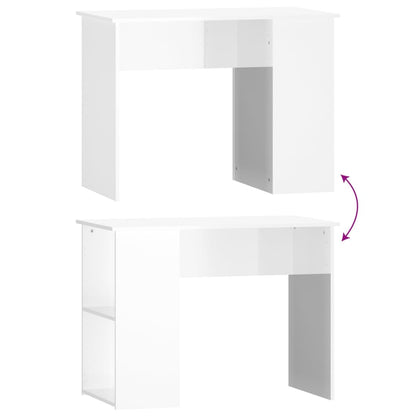 vidaXL Desk High Gloss White 100x55x75 Engineered Wood