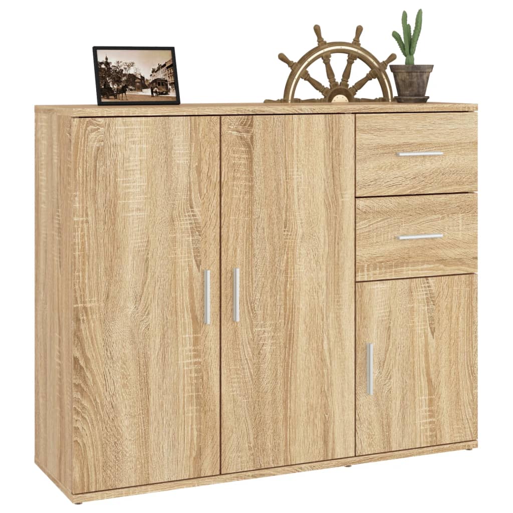 vidaXL Sideboard Sonoma Oak 91x29,5x75 cm Engineered Wood