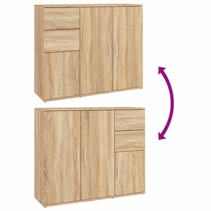 vidaXL Sideboard Sonoma Oak 91x29.5x75 cm Engineered Wood