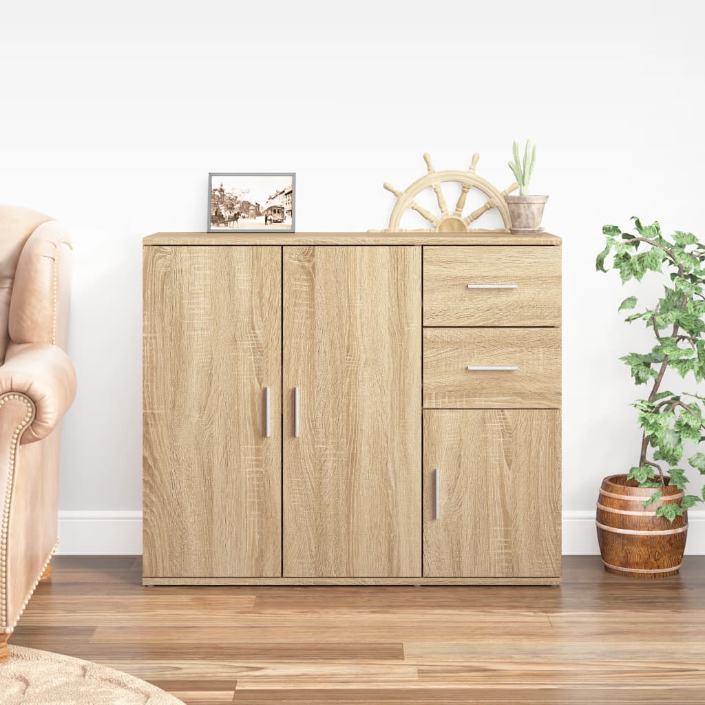 vidaXL Sideboard Sonoma Oak 91x29,5x75 cm Engineered Wood