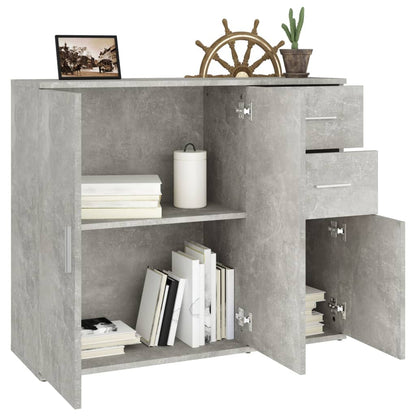 vidaXL Sideboard Concrete Grey 91x29,5x75 cm Engineered Wood