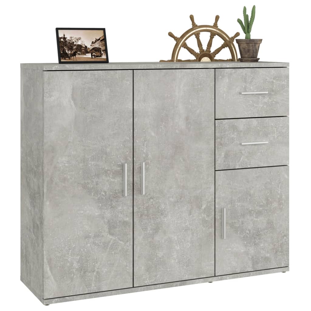 vidaXL Sideboard Concrete Grey 91x29,5x75 cm Engineered Wood