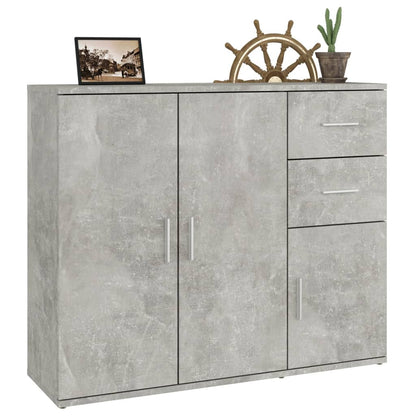 vidaXL Sideboard Concrete Grey 91x29,5x75 cm Engineered Wood