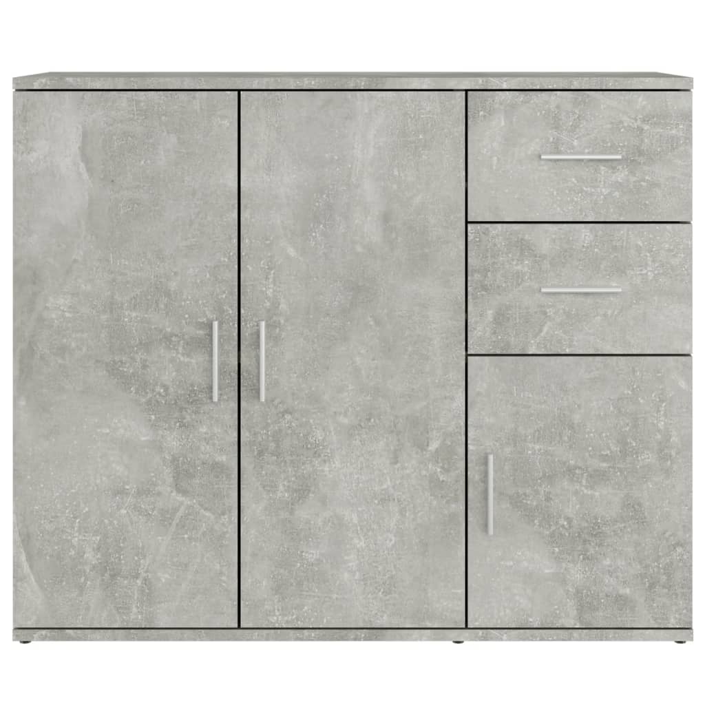 vidaXL Sideboard Concrete Grey 91x29.5x75 cm Engineered Wood