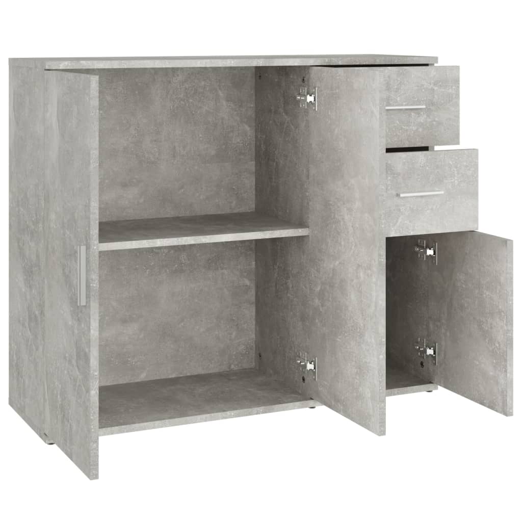 vidaXL Sideboard Concrete Grey 91x29,5x75 cm Engineered Wood