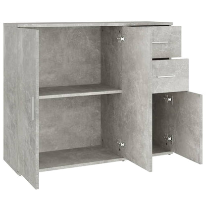 vidaXL Sideboard Concrete Grey 91x29,5x75 cm Engineered Wood