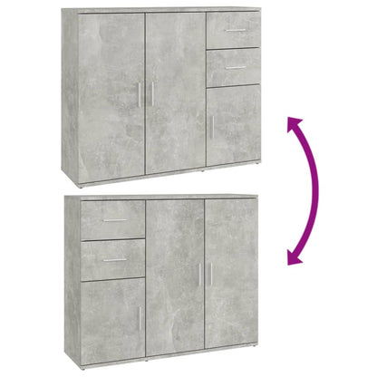 vidaXL Sideboard Concrete Grey 91x29,5x75 cm Engineered Wood