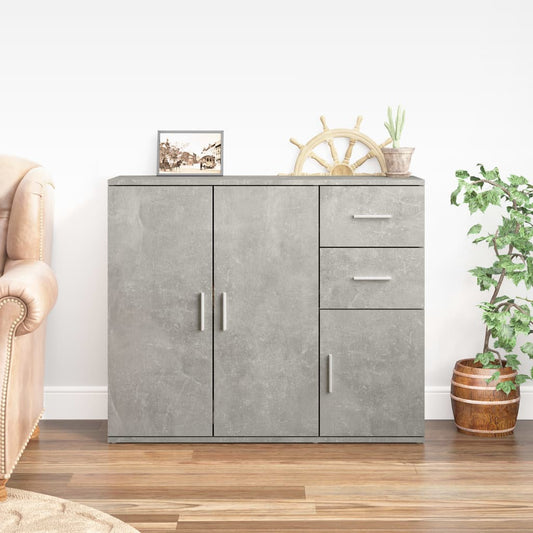 vidaXL Sideboard Concrete Grey 91x29,5x75 cm Engineered Wood