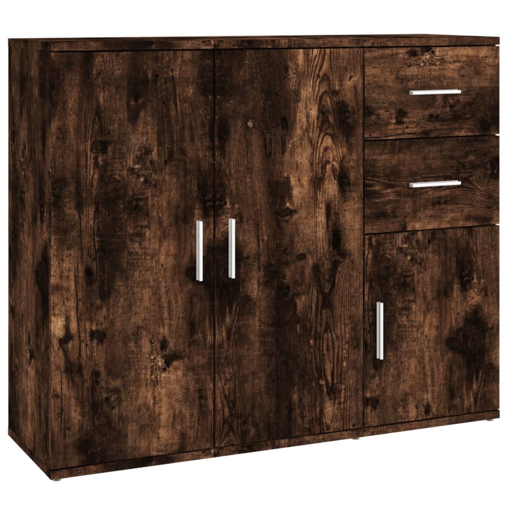 vidaXL Sideboard Smoked Oak 91x29,5x75 cm Engineered Wood