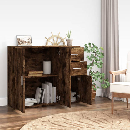 vidaXL Sideboard Smoked Oak 91x29,5x75 cm Engineered Wood
