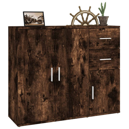 vidaXL Sideboard Smoked Oak 91x29,5x75 cm Engineered Wood