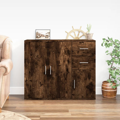 vidaXL Sideboard Smoked Oak 91x29,5x75 cm Engineered Wood