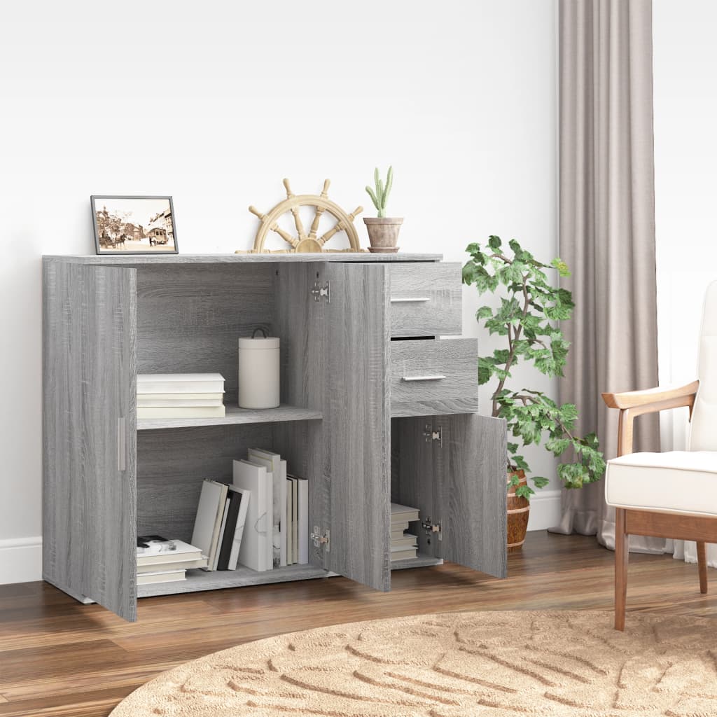 vidaXL Sideboard Grey Sonoma 91x29,5x75 cm Engineered Wood
